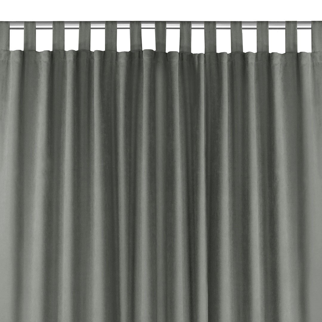 Zasłona MILANA kolor szary styl klasyczny szelki 10 cm szenila 220x245 homede - CURT/HOM/MILANA/CHENILLE/TAB/GREY/220x245