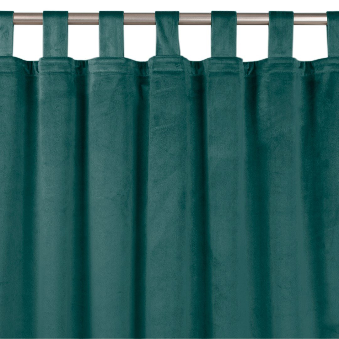 Zasłona VILA kolor morski styl klasyczny szelki 10 cm velvet 400x270 homede - CURT/HOM/VILA/VELVET/TAB/MARINE/400x270