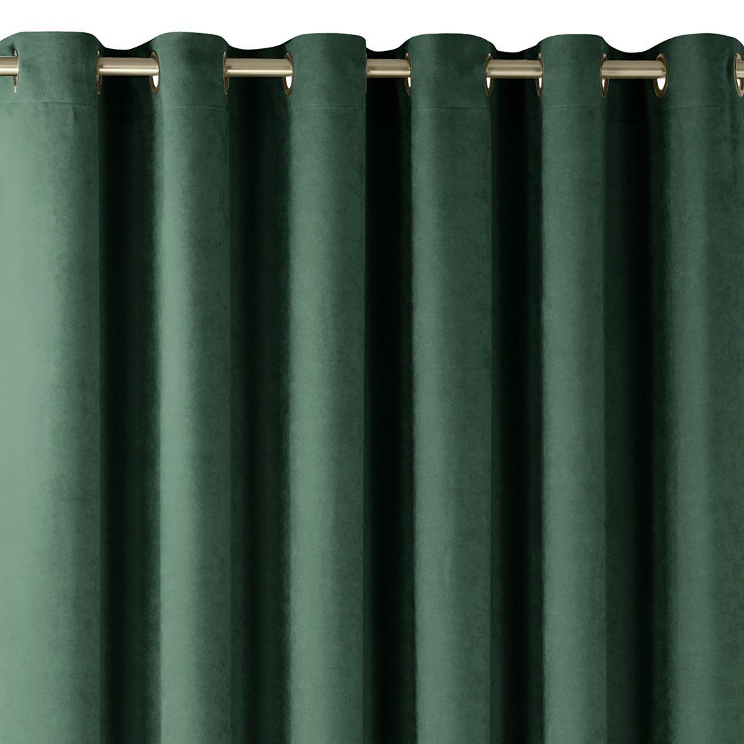 Homede, Zasłona Milana na złotych przelotkach Szenila, Butelkowa zieleń, 420x175 cm