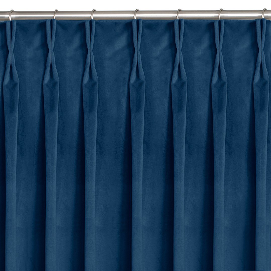 Zasłona VILA kolor indygo styl klasyczny flex 9,5 cm z podwójną zakładką velvet 400x175 homede - CURT/HOM/VILA/VELVET/FLEX/95/IN