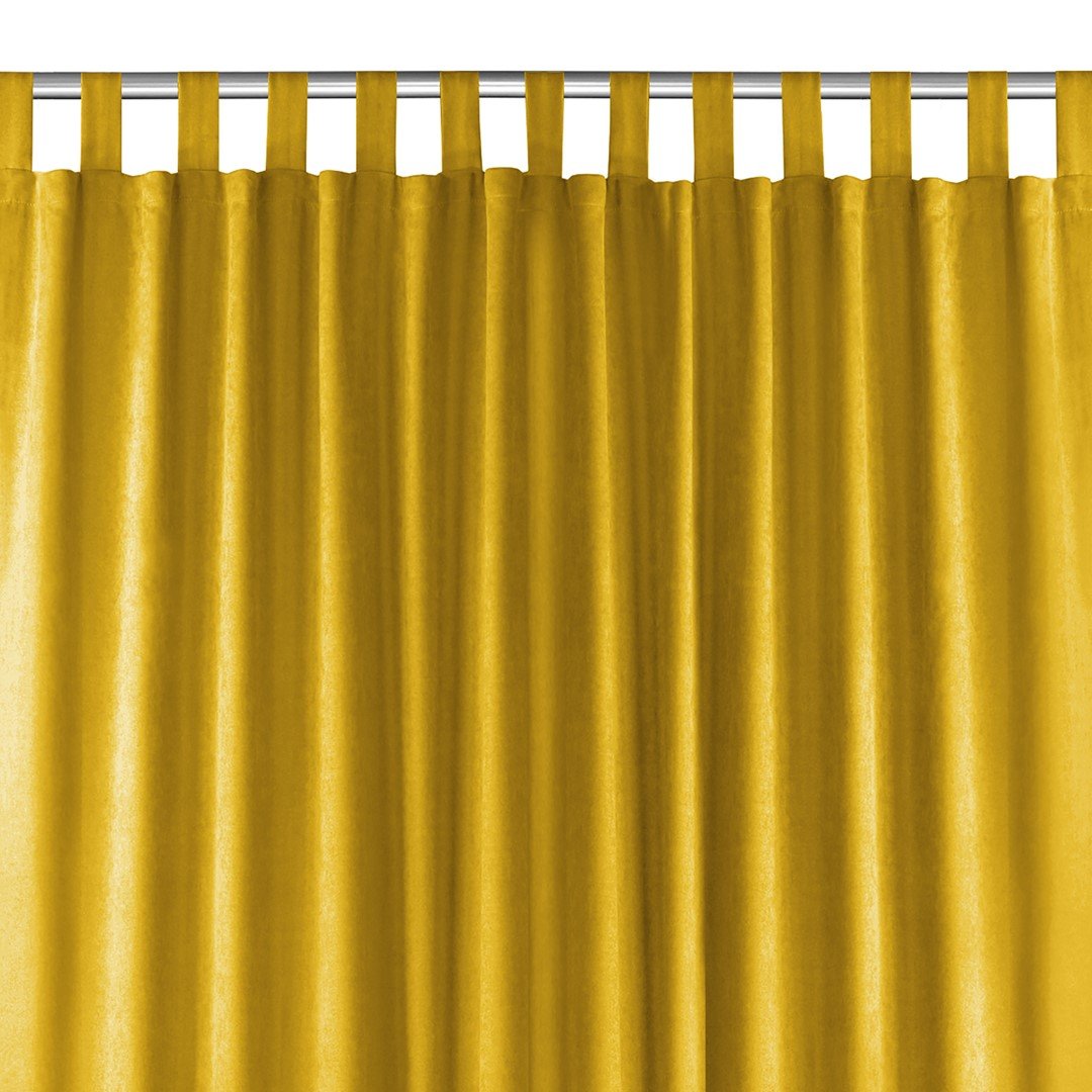 Zasłona MILANA kolor musztardowy styl klasyczny szelki 10 cm szenila 560x225 homede - CURT/HOM/MILANA/CHENILLE/TAB/MUSTARD/560x2