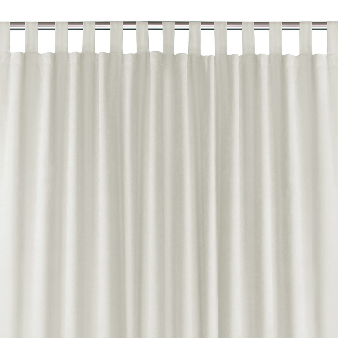 Zasłona MILANA kolor kremowy styl klasyczny szelki 10 cm szenila 220x245 homede - CURT/HOM/MILANA/CHENILLE/TAB/CREAM/220x245