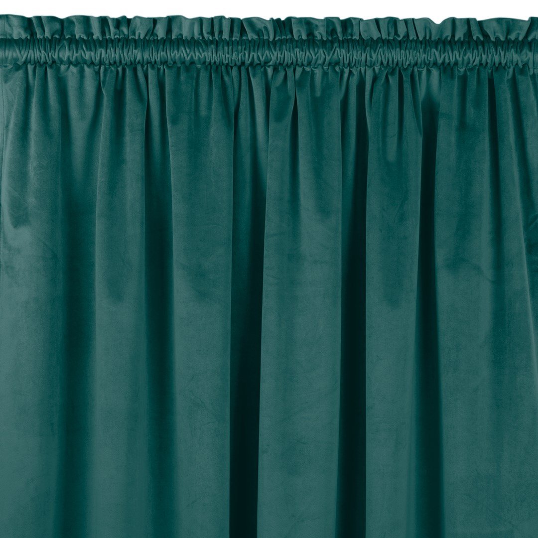 Zasłona VILA kolor morski styl klasyczny tunel 5 cm z grzywką 3 cm velvet 530x225 homede - CURT/HOM/VILA/VELVET/TUNNEL/F/30/MARI