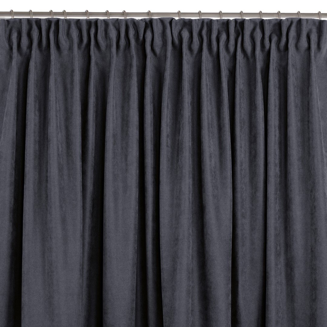 Zasłona MILANA kolor grafitowy styl klasyczny taśma smok transparentna 5 cm szenila 560x175 homede - CURT/HOM/MILANA/CHENILLE/PL