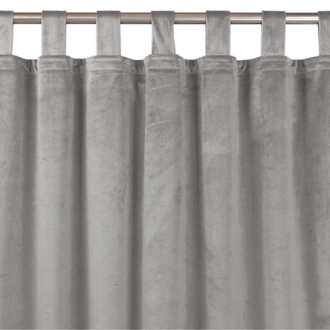 Zasłona VILA kolor szary styl klasyczny szelki 10 cm velvet 530x175 homede - CURT/HOM/VILA/VELVET/TAB/GREY/530x175