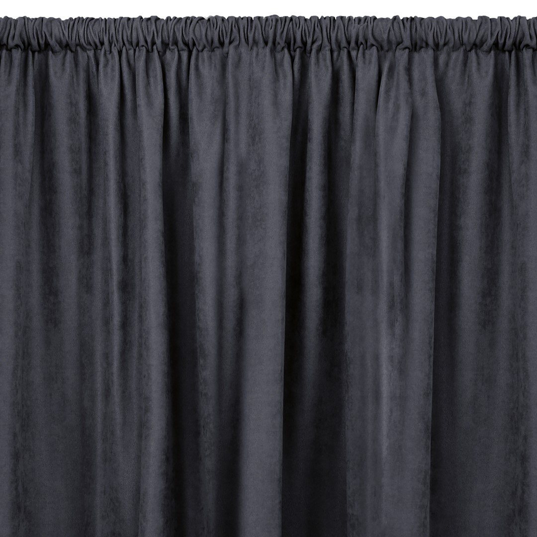 Zasłona MILANA kolor grafitowy styl klasyczny tunel 5 cm szenila 220x225 homede - CURT/HOM/MILANA/CHENILLE/TUNNEL/CHARCOAL/220x2