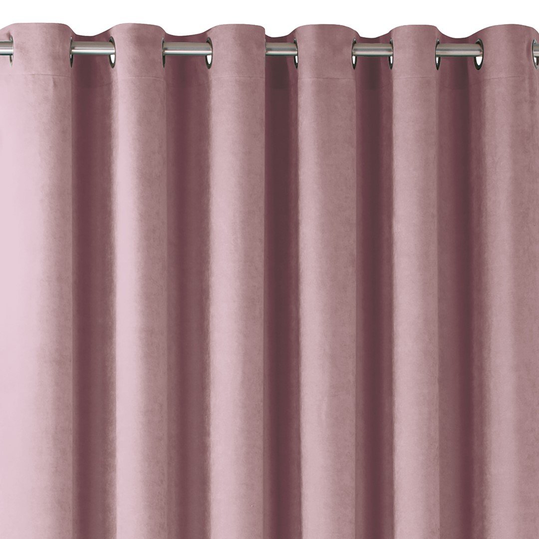 Zasłona MILANA kolor różowy styl klasyczny srebrne przelotki metalowe srebrne szenila 220x300 homede - CURT/HOM/MILANA/CHENILLE/
