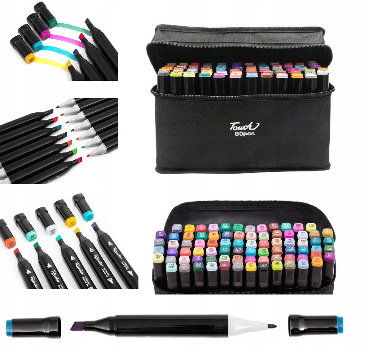 TOUCH COOL PRO MARKERY ALKOHOLOWE ZESTAW 80 SZTUK