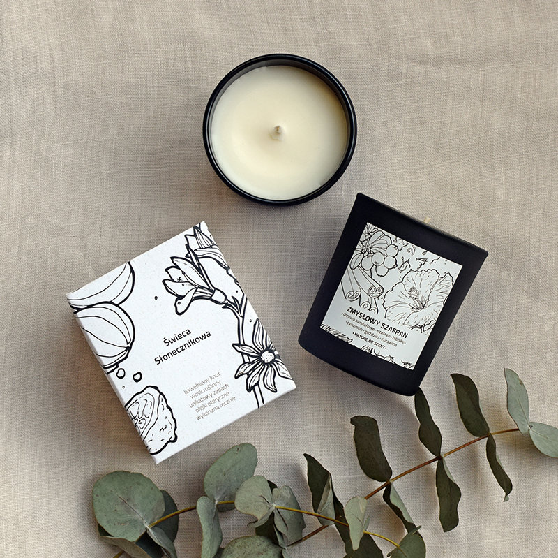 Świeca słonecznikowa Unique Zmysłowy Szafran/Nature of Scent