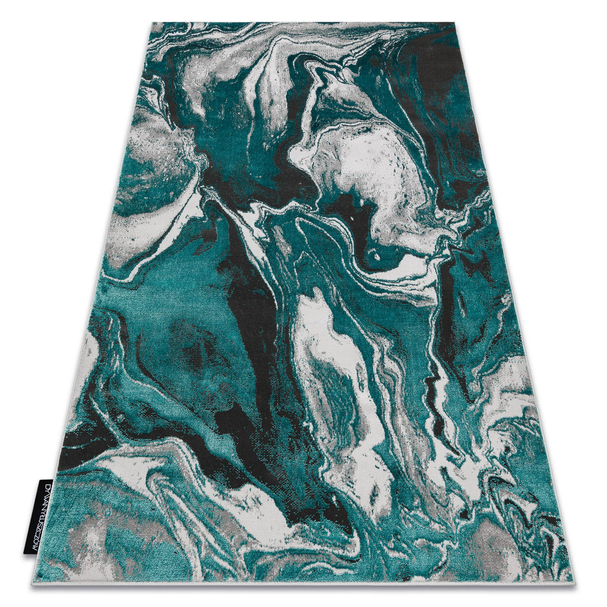 Dywan DE LUXE nowoczesny 622 Abstrakcja - Strukturalny zielony / antracyt, 140x190 cm