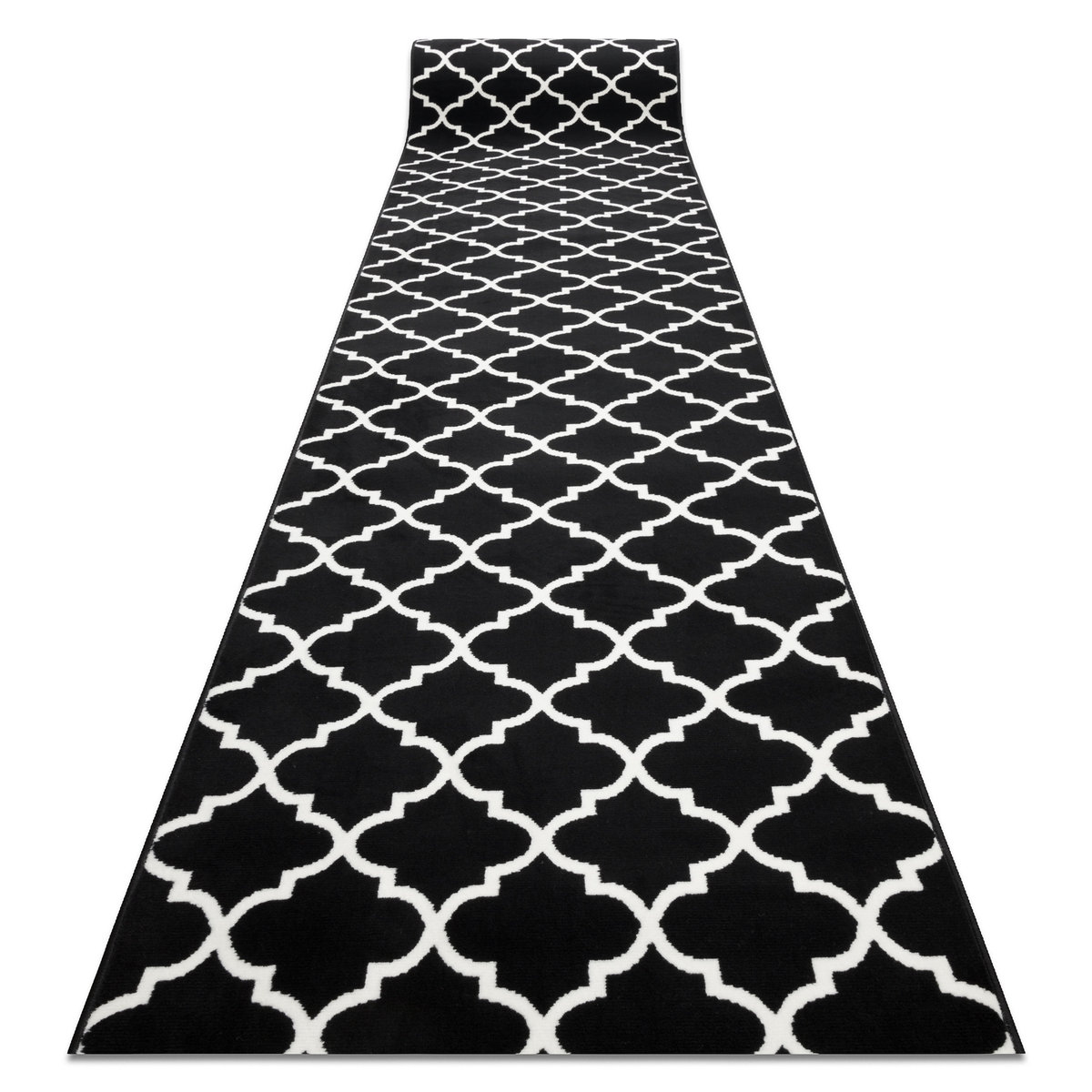 CHODNIK BCF MORAD Trelis koniczyna marokańska czarny / krem 60 cm, 60x1200 cm