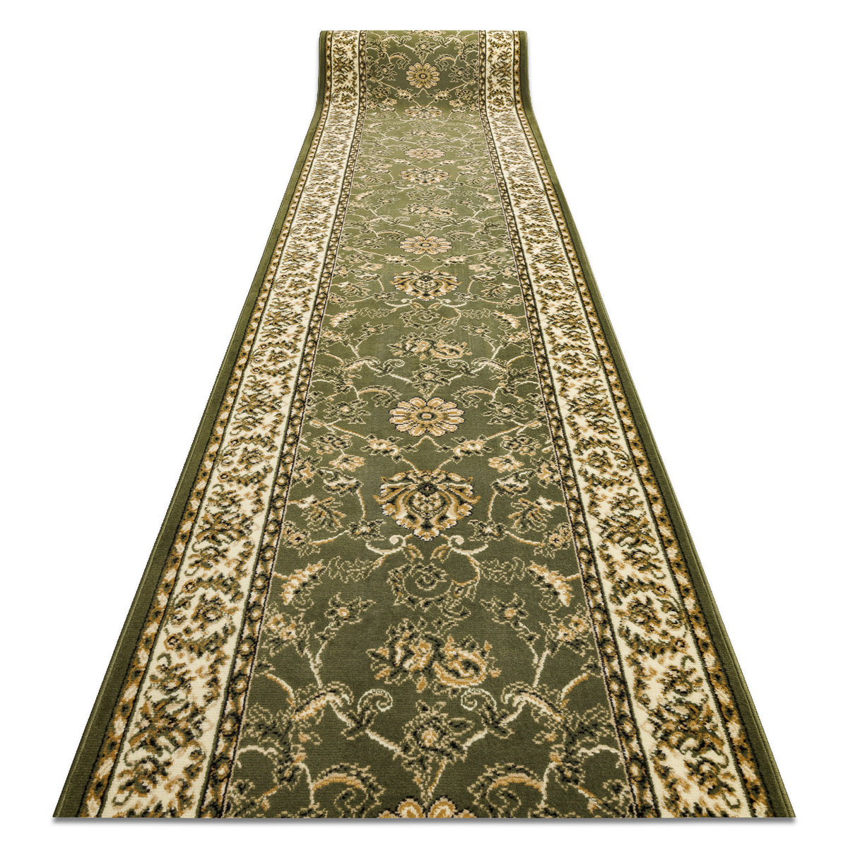 CHODNIK BCF MORAD Klasyk klasyczny oliwka zielony 80 cm, 80x390 cm