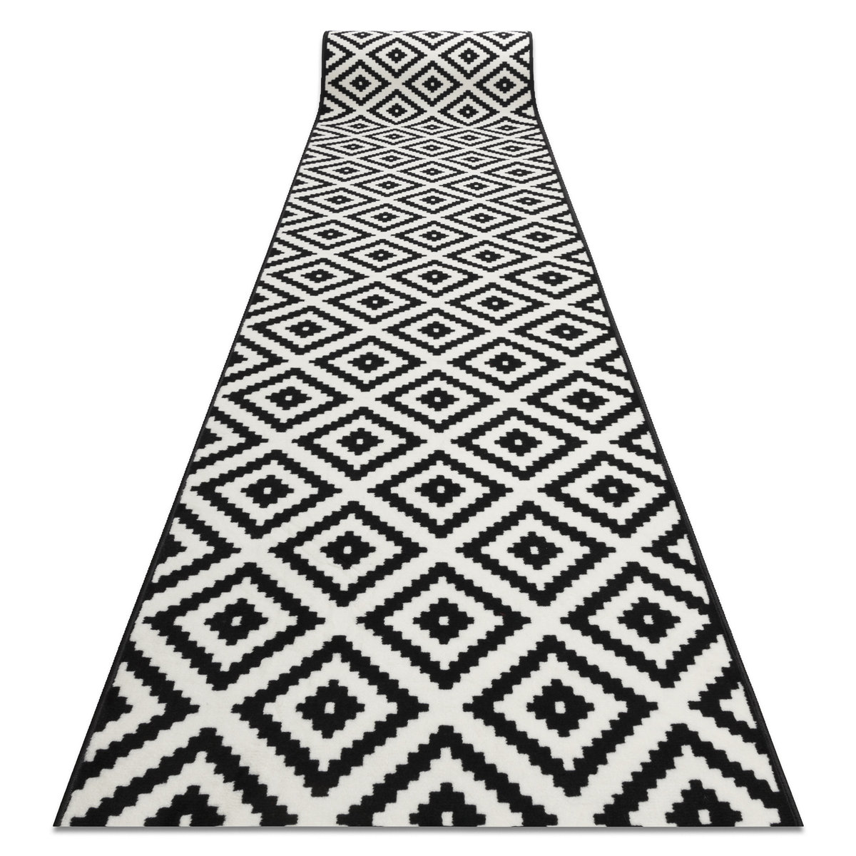 CHODNIK BCF MORAD Ruta romby czarny / krem 60 cm, 60x540 cm