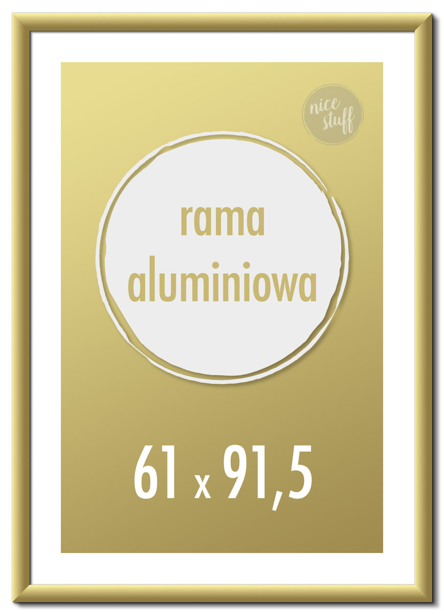 Ramka Na Zdjęcia 61X91,5 cm Ramki Aluminiowe 91,5X61 cm Złota