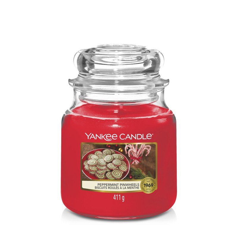 Świeca Zapachowa Peppermint Pinwheels, Słoik Średni