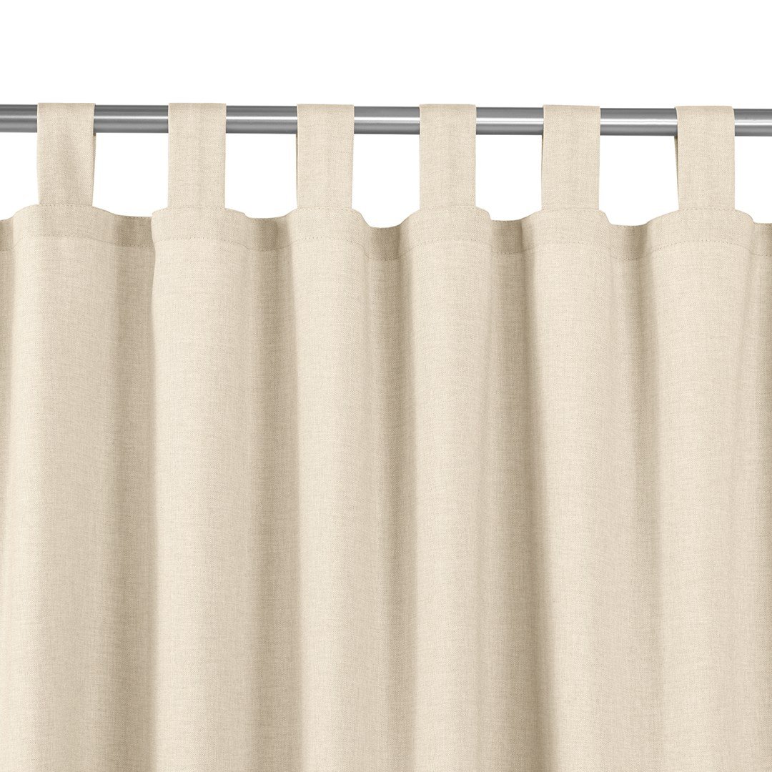 Zasłona CARMENA kolor kremowy styl klasyczny szelki 10 cm plecionka 150x245 homede - CURT/HOM/CARMENA/BRAID/TAB/CREAM/150x245