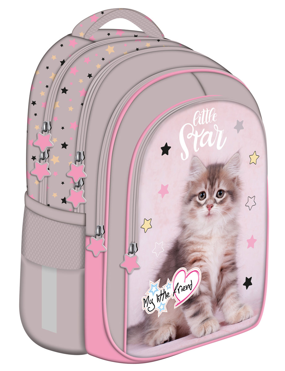 St. Majewski Plecak szkolny BPL-58 My Little Friend grey Cat