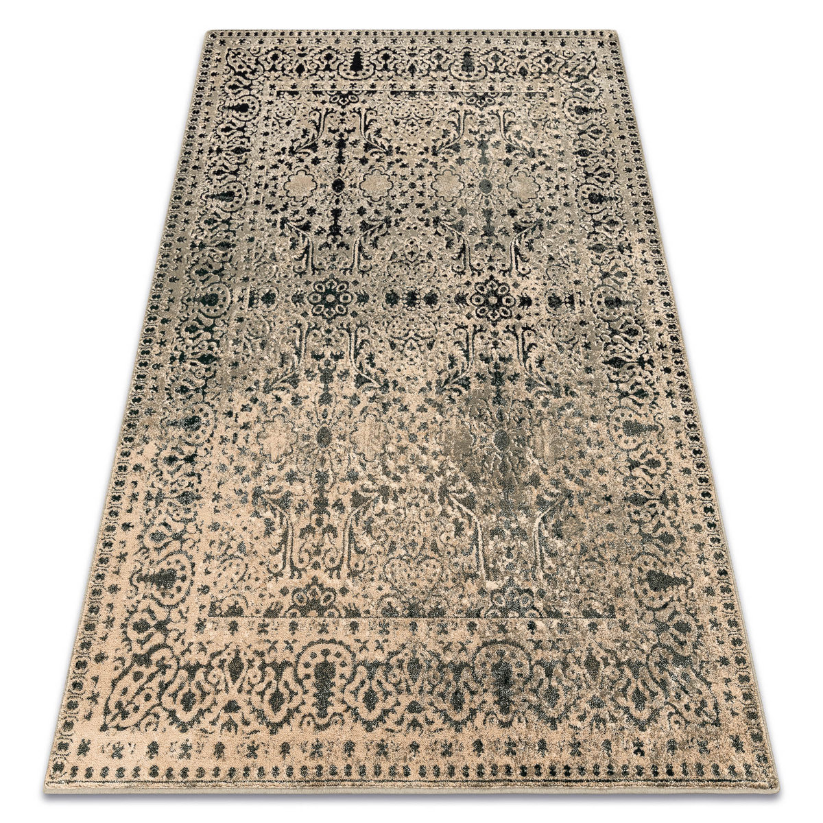 Dywan wełniany OMEGA PERONA orientalny iron zielony, 200x300 cm