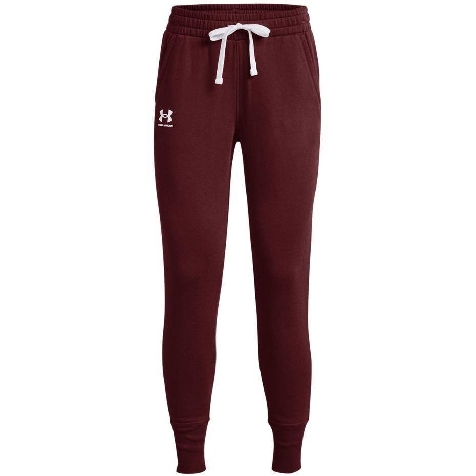 Spodnie damskie Under Armour Rival Fleece bordowe 1356416 690-L