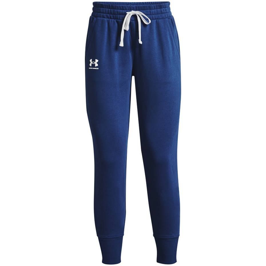 Spodnie damskie Under Armour Rival Fleece Joggers niebieskie 1356416 404-L