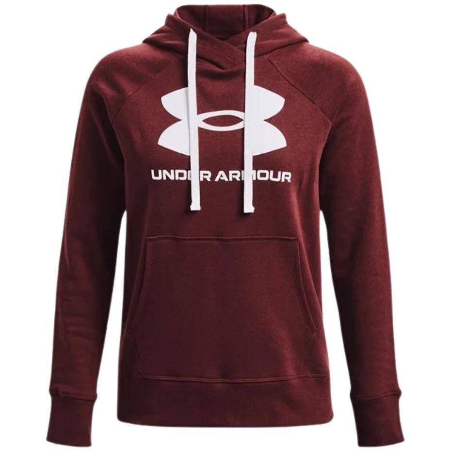 Bluza damska Under Armour Rival Fleece Logo Hoodie bordowa 1356318 690-XXL