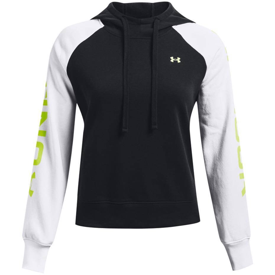 Bluza damska Under Armour Rival Fleece CB Hoodie czarno-biała 1365861 002-S