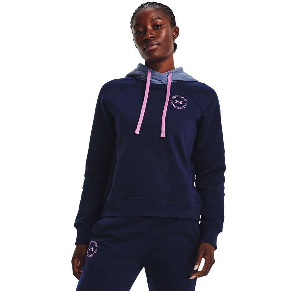 Bluza damska Under Armour Rival Fleece CB Hoodie granatowa 1373031 410-L