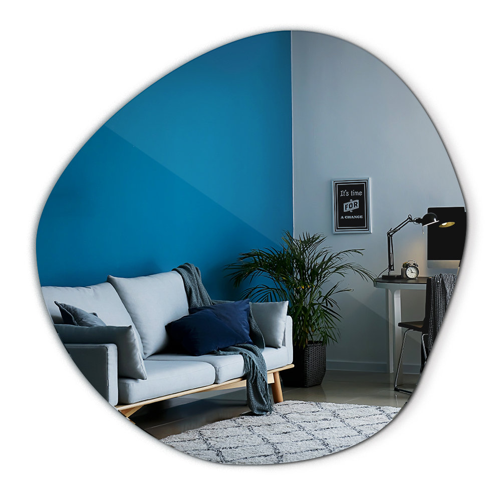 Lustro Ścienne Bezramowe Asymetryczne Loft Plama