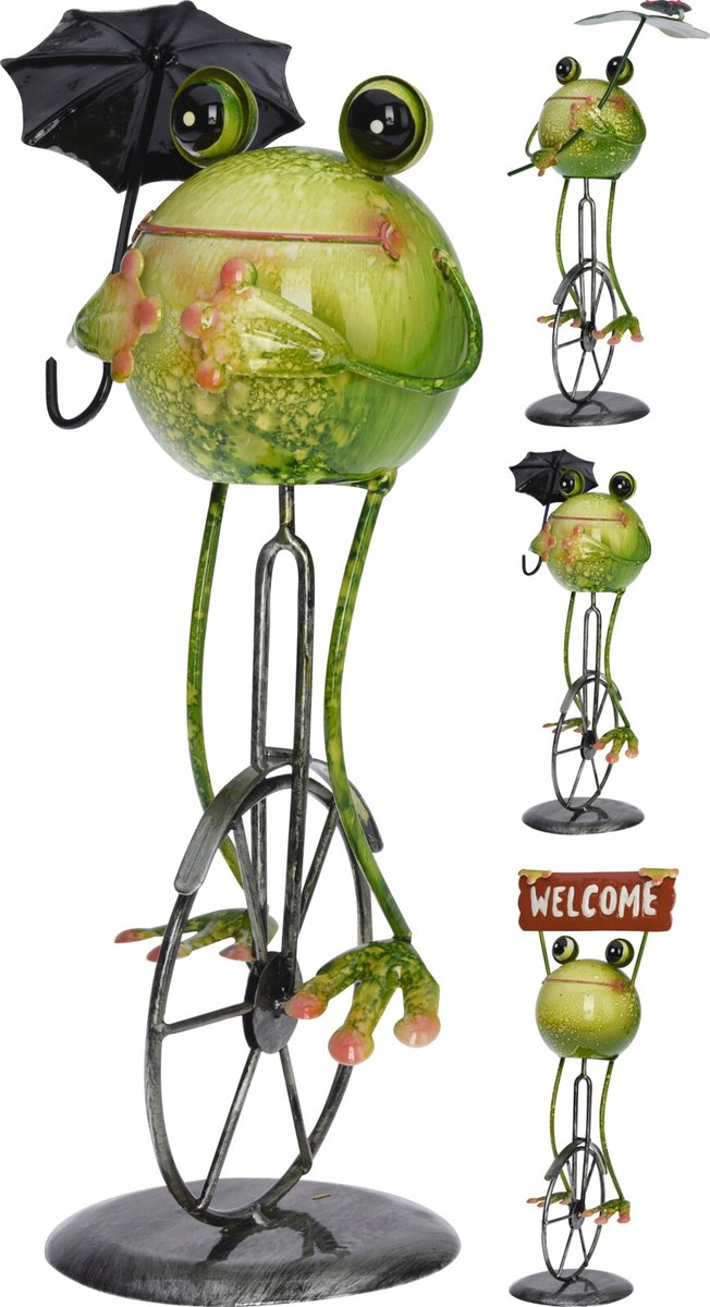 Figurka ogrodowa Żaba z parasolem