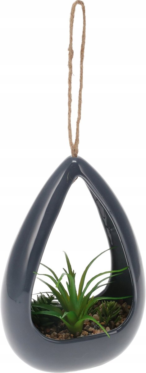 Sztuczna roślina wisząca sukulent 12 x 18 cm
