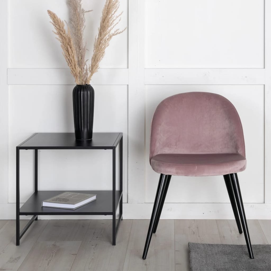 Venture Home Krzesła Velvet, 2 szt., aksamitne, czarno-różowe