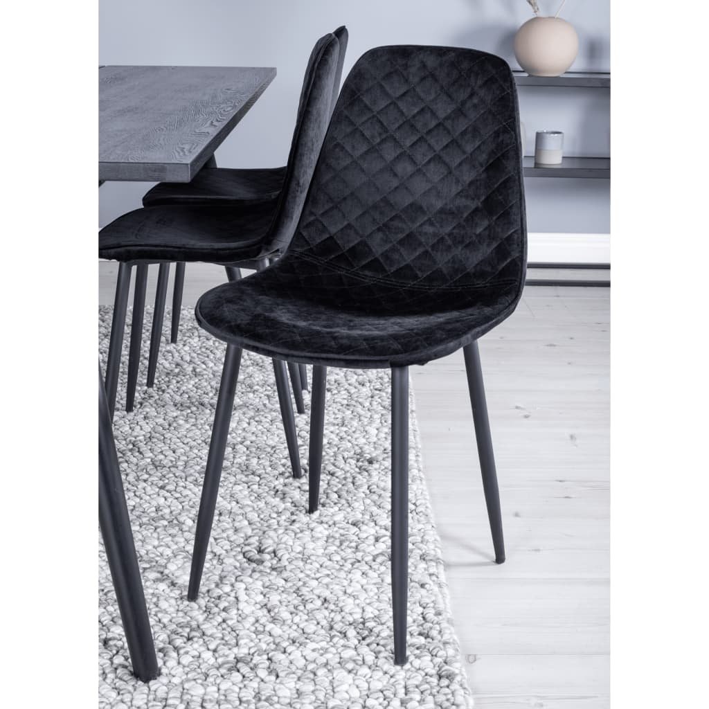 Venture Home Krzesła Polar, 2 szt., aksamitne z przeszyciami, czarne