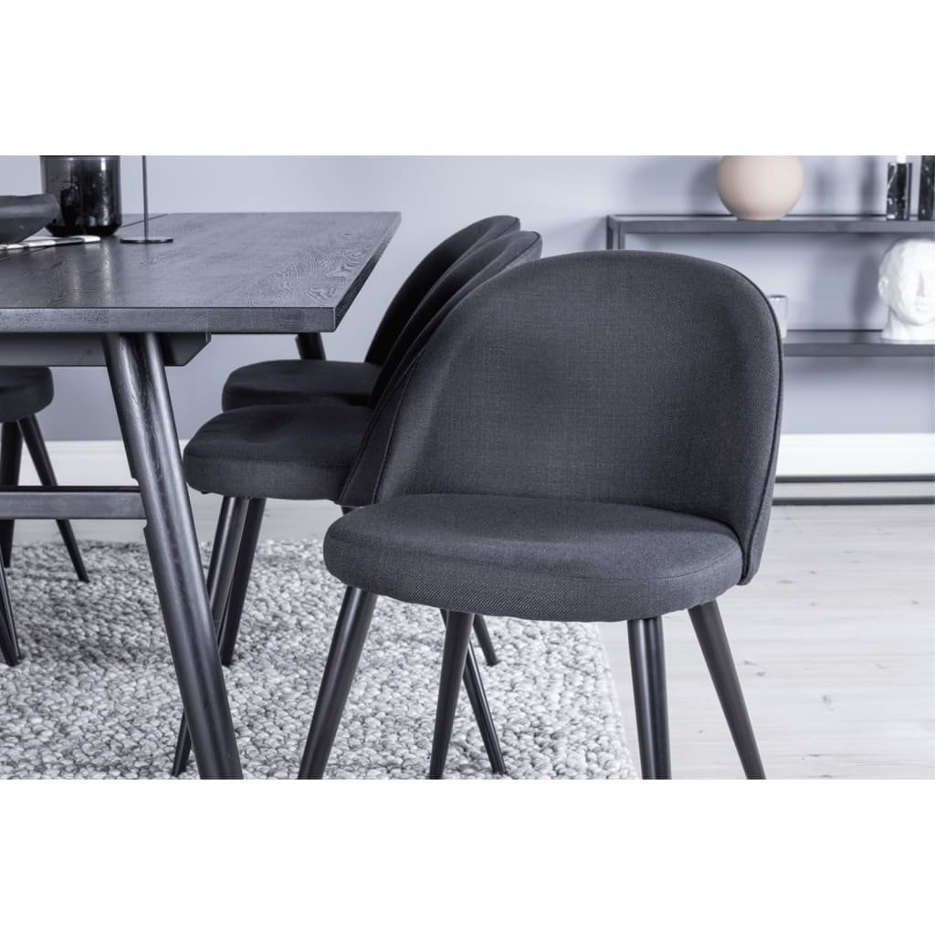 Venture Home Krzesła stołowe Velvet, 2 szt., poliester, czarne