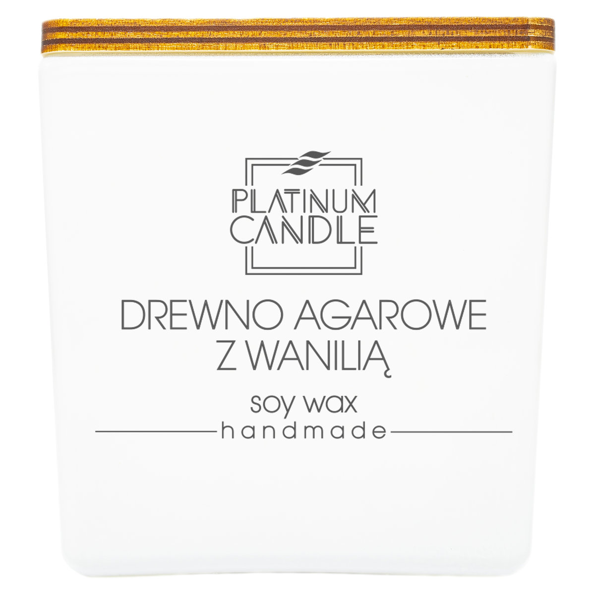 Świeca sojowa zapachowa DREWNO AGAROWE Z WANILIĄ 220g