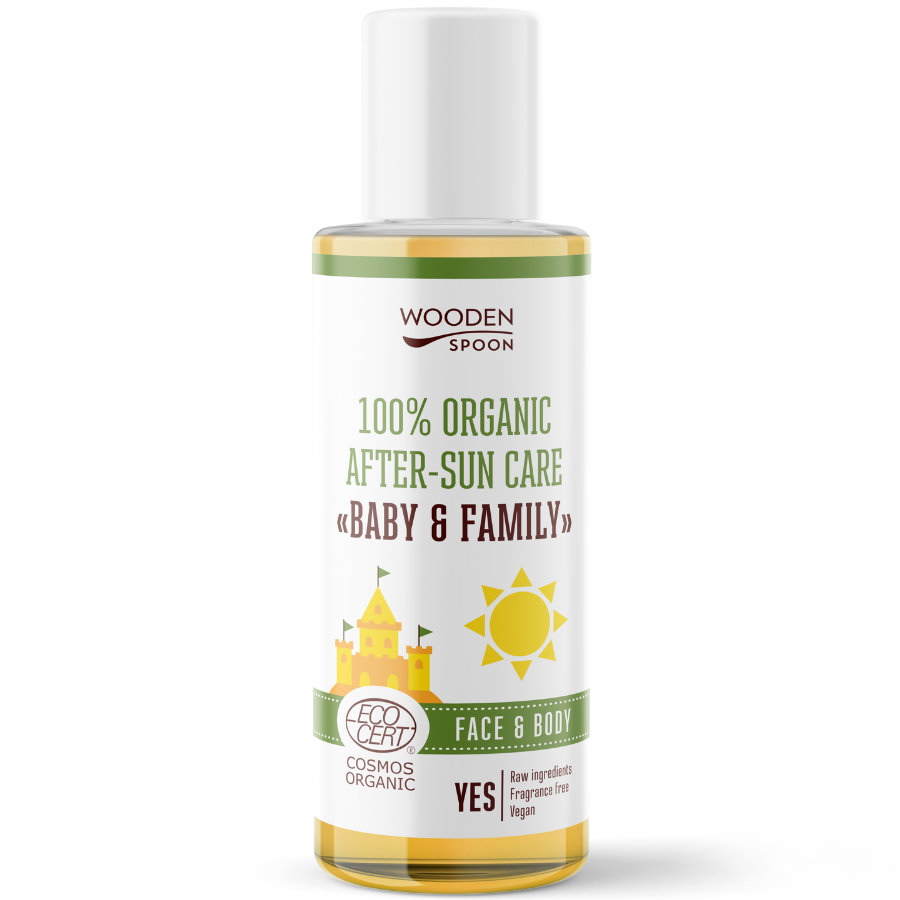 Wooden Spoon, Baby & Family After Sun Care, Naturalny olejek po opalaniu, 100 ml