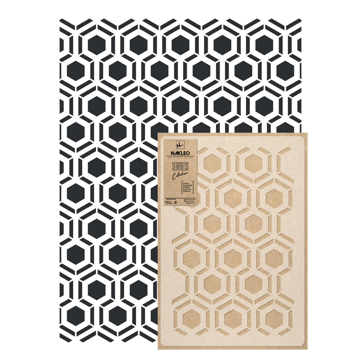 Szablon malarski wielokrotny powtarzalny // HEXAGON GEOMETRIC