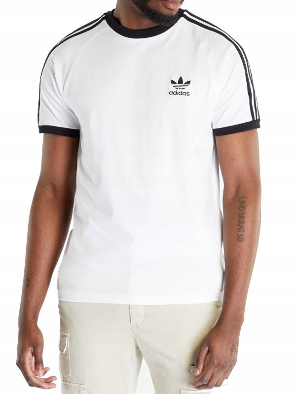 Adidas, Koszulka męska sportowa 3-STRIPES Tee, IA4846, Biała, Rozmiar L