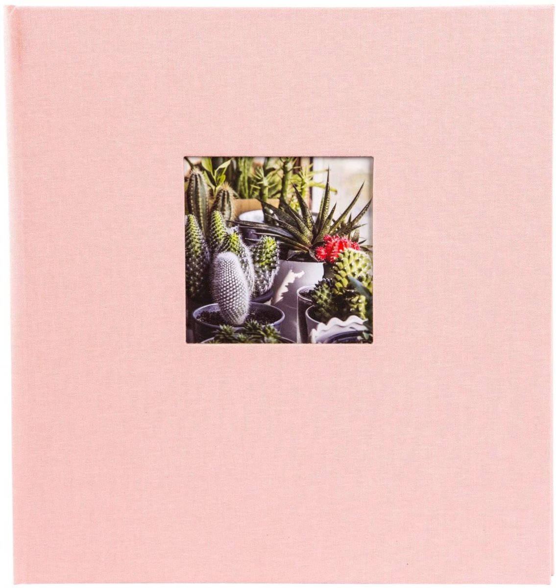 goldbuch Goldbuch album fotograficzny z wycięciem na zdjęcie, Bella Vista, 30 x 31 cm, 60 białych stron z pergaminowymi przekładkami, len, różowy, 27 722