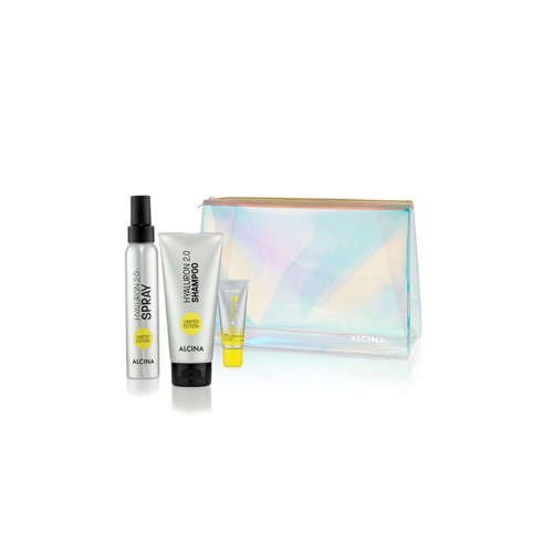 ALCINA ALCINA Hyaluron 2.0 zestaw Szampon Hyaluron 2.0 100 ml + Odżywka Hyaluron 2.0 20 ml + Sprej do włosów Hyaluron 2.0 100 ml + Kosmetyczka