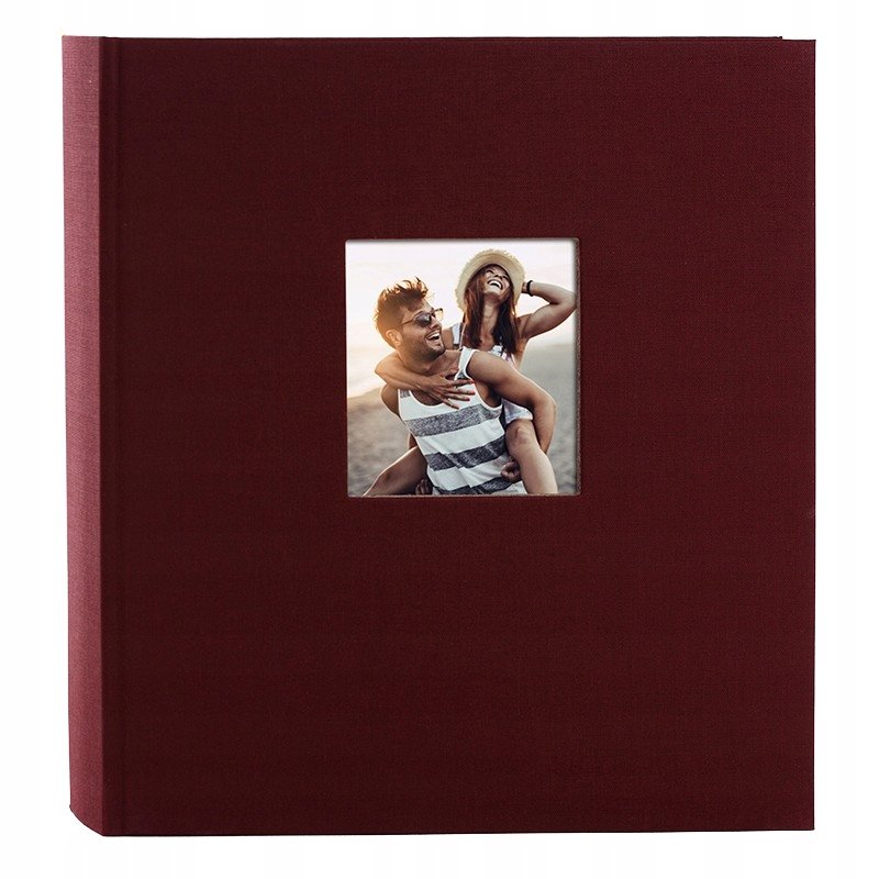 Goldbuch GOLDBUCH album na zdjęcia z okienkiem wycięcia, Bella Vista, 30 x 31 cm, 60 białych stron z pergaminowy satynowany-podziału liści, lnu, Bordeaux,,,,, 27892 27 892