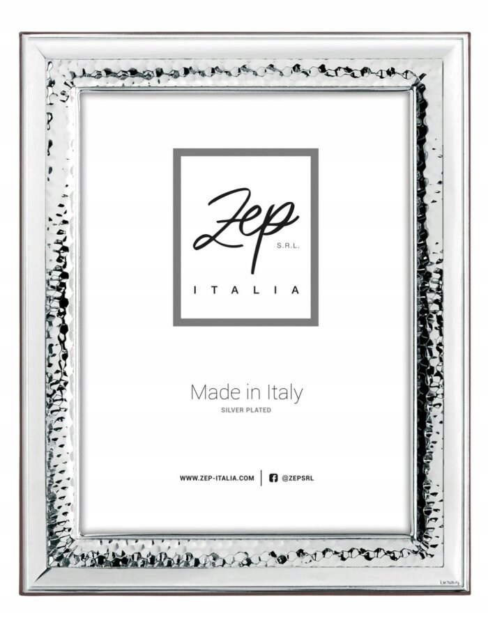 Ramka metalowa na zdjęcie 15x20 srebrna tłoczona