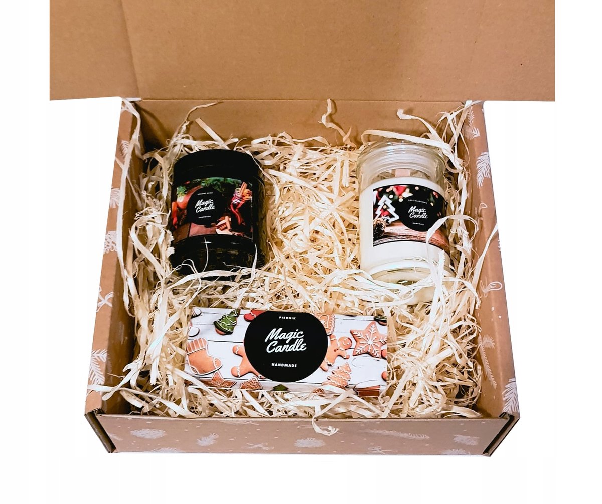 Box prezentowy świeczki sojowe naturalne zapachowe