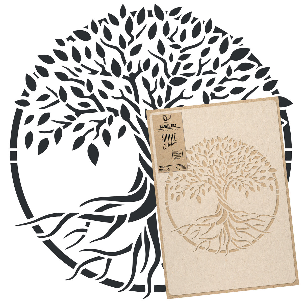 Szablon malarski wielokrotny // DRZEWO ŻYCIA – OKRĄG // 59x95cm