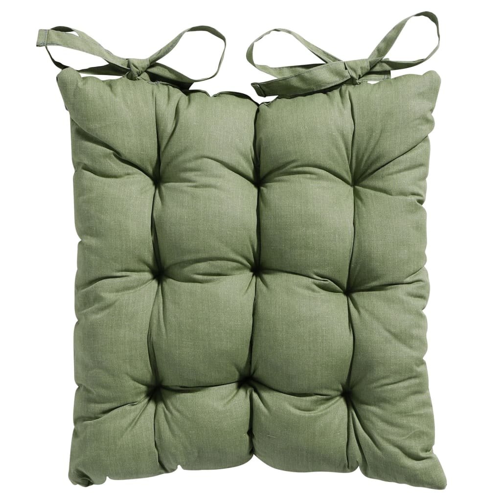NoName poduszka na siedzenie 46 x 46 x 6 cm bawełna/poliester zielona twm_833124