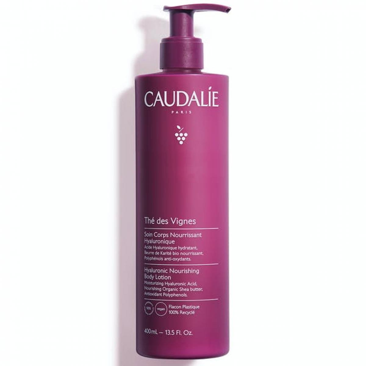 Caudalie, Thé des Vignes, Nawilżający Balsam do Ciała z Kwasem Hialuronowym, 400 ml