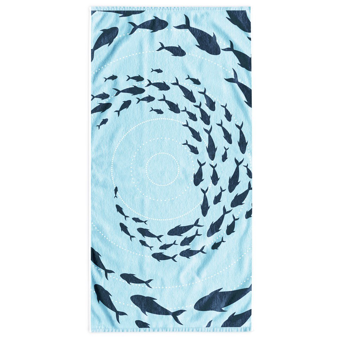Ręcznik SHOAL kolor błękitny przód welur, tył frotte 90x180 decoking