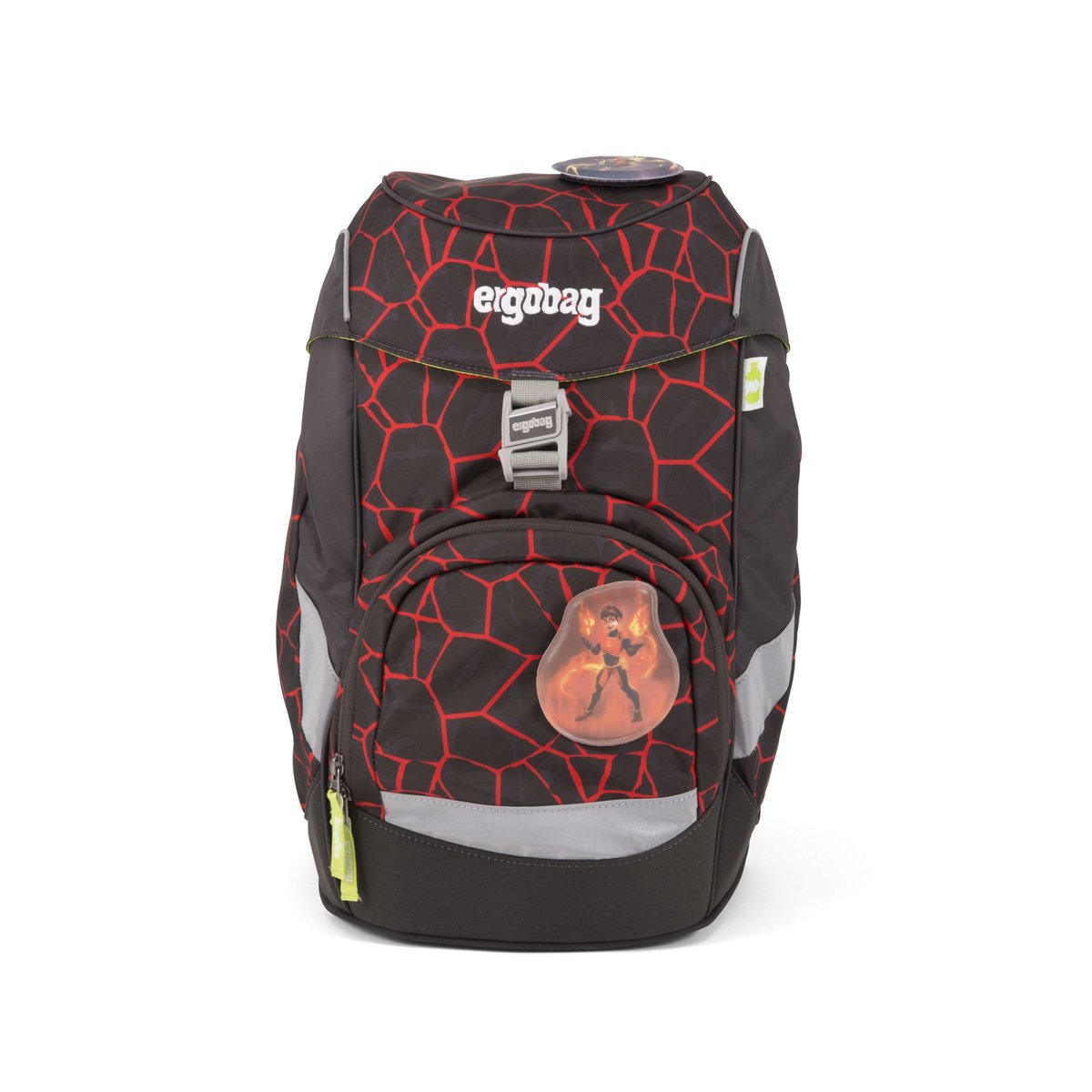 ergobag ERGOBAG SupBearhero plecak dziecięcy, 35 cm, 20 litrów, Lava Red Black EBA-SIN-001-9V0