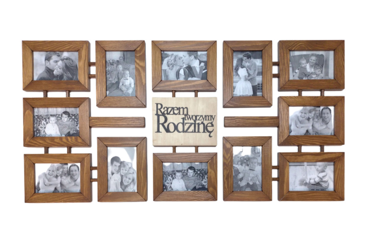 Multirama Galeria Ścienna ramki na zdjęcia 10x15cm dąb rustykalny