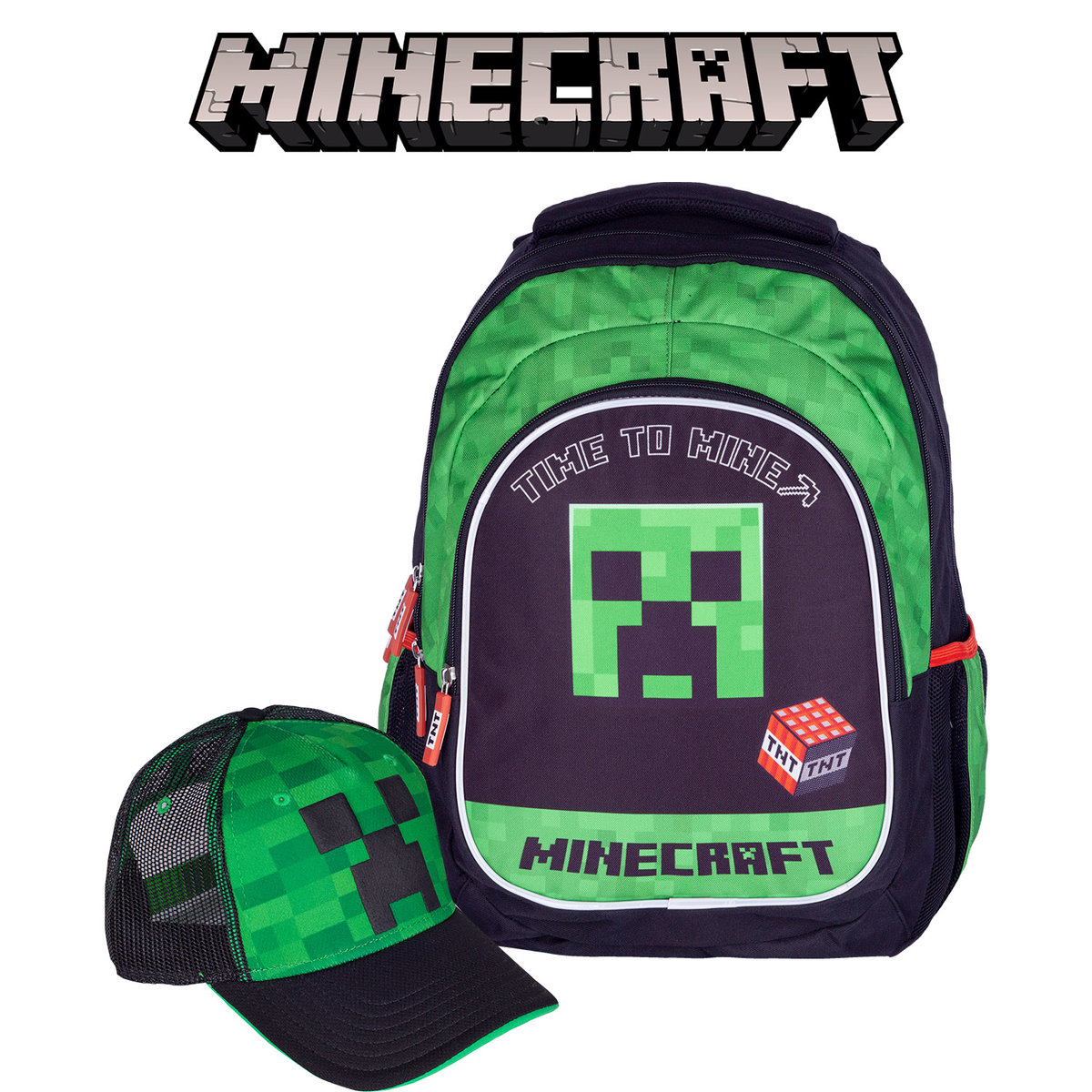 Zestaw Minecraft Plecak TimeToMine z czapką