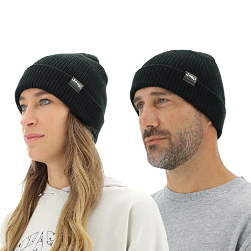 Jeep O102600-B000 J Knitting Czapka z klapą J22W Unisex Czarny XL